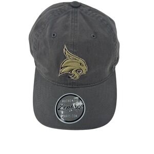 Zephyr Texas State Bobcats Mascot Hat Unisex Charcoal Gray Adjustable Strap NWT
